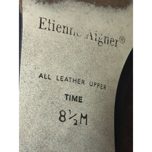 Etienne Aigner  Black Leather 2”Inch Heels Shoes Sz 8.5M - Picture 11 of 14